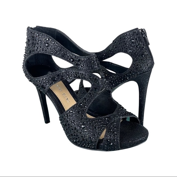 GIANNI BINI Stiletto Heel Rhinestone Sandal NWB - Picture 3 of 11